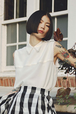 Scallop Lace silk ブラウス