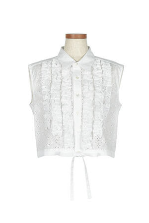 Nosleeve Lace Frill シャツ